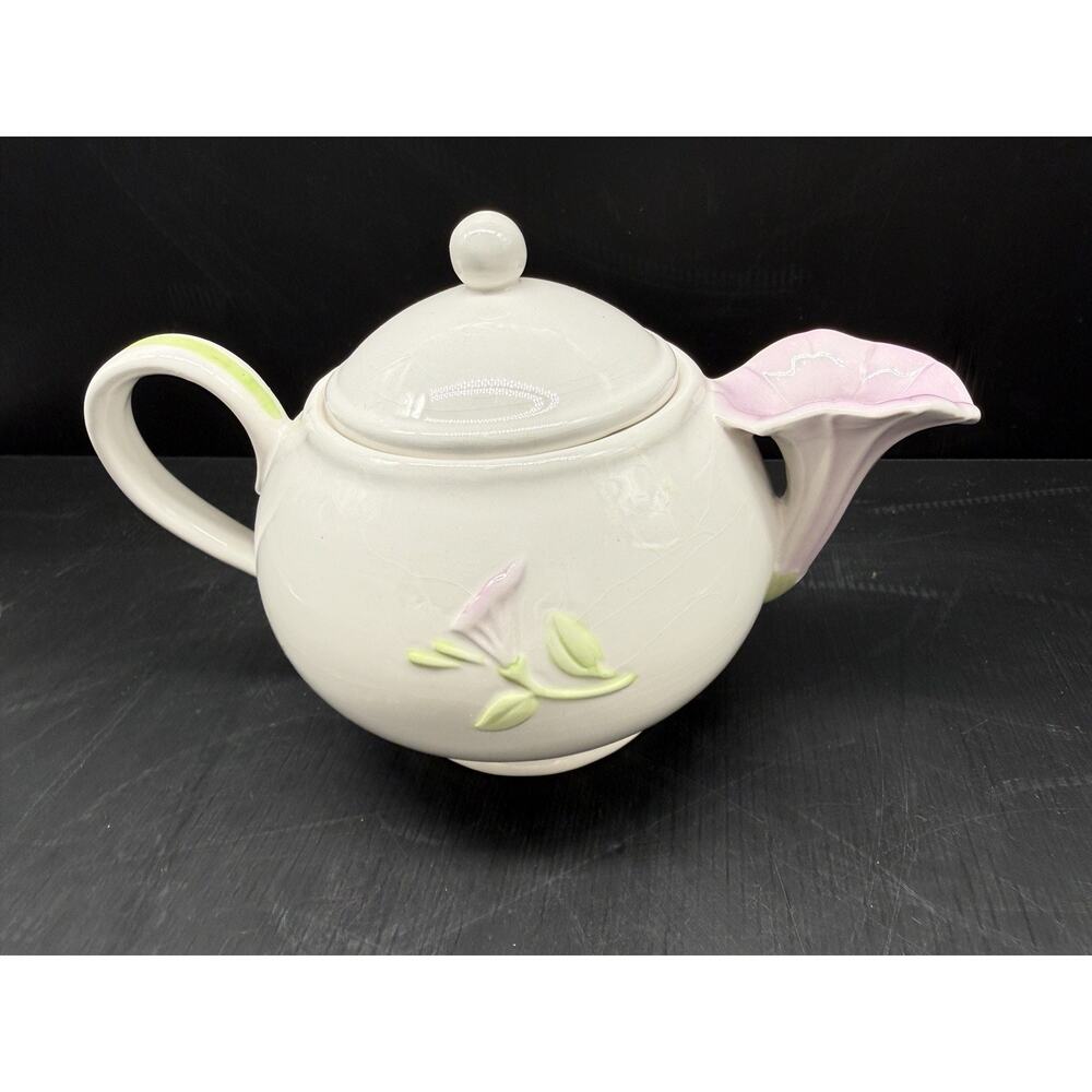 Beautiful Teleflora Pink Morning Glory Lily Spout Ceramic Teapot Philippines